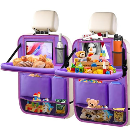 2Pack Car Backseat Organizer with Foldable Table Tray (2 Count)