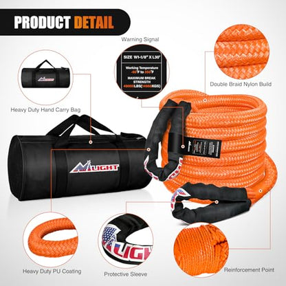 1-1/8in x 30ft Kinetic Recovery Rope