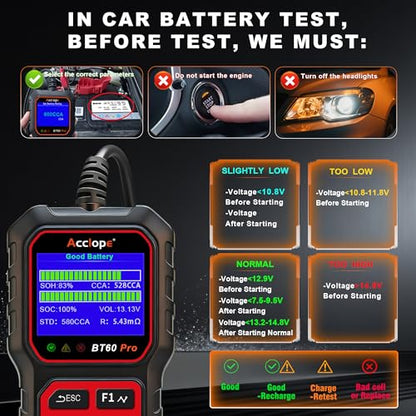 BT60 PRO Car Battery Tester 6V
