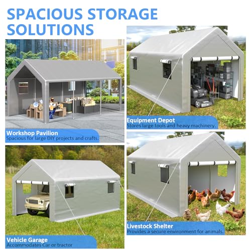 Carport 10x20 ft Heavy Duty with Roll