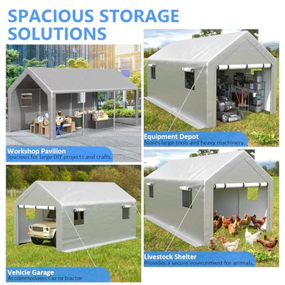 Carport 10x20 ft Heavy Duty with Roll