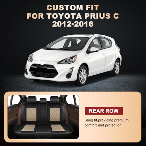 2 Front Car Seat Covers for Toyota Prius C 2012