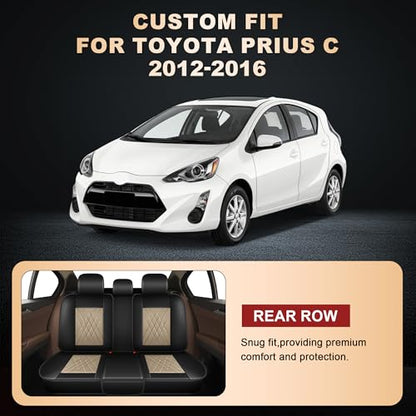 2 Front Car Seat Covers for Toyota Prius C 2012