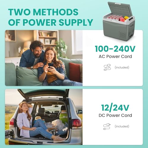 GC50 Electric Cooler for Car Refrigerator 12 Volt Car Camping Fridge 48 Quart Portable Freezer for Truck SUV RV Van Camper
