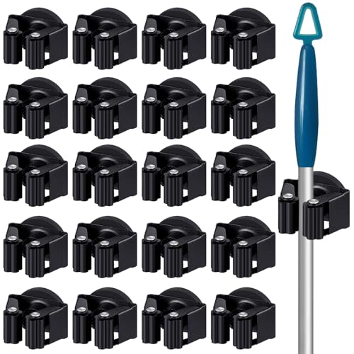 20 Pcs Magnetic Broom Holder Wall Mounted Anti Slip Rack
