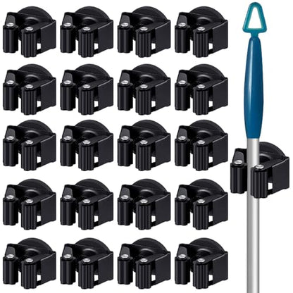 20 Pcs Magnetic Broom Holder Wall Mounted Anti Slip Rack