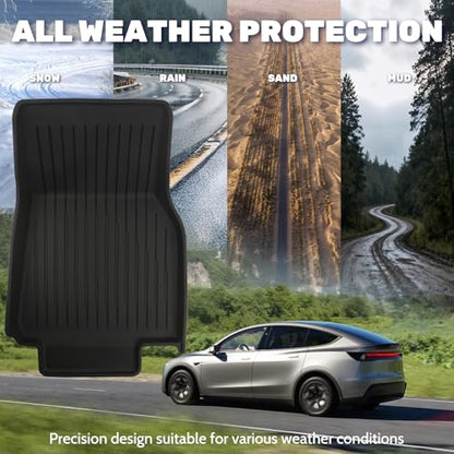 TPE Floor Mats fit for Tesla Model Y 2019 2020 2021 2022 2023 2024 All Weather TPE Cargo Liner Cargo Trunk Accessories and Cargo Trunk Mats Front Rear Cargo Mat Full Set