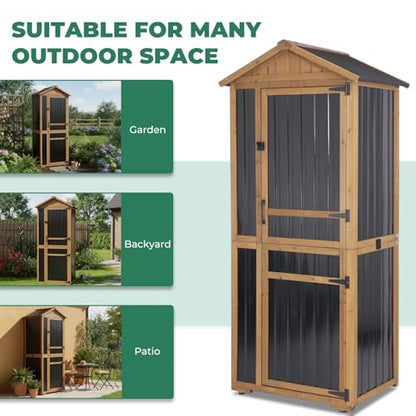 Large Outdoor Storage Cabinet with 4 Shelves