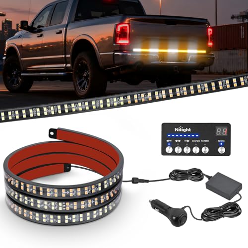 49 Inch Emergency Strobe Light Strips with Controller Amber White