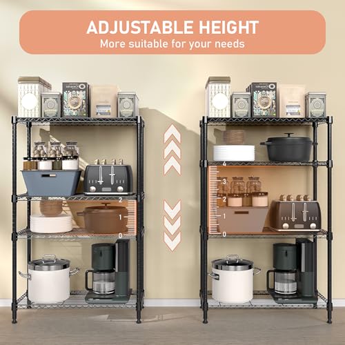 1400 lbs 4 Tier Storage Rack Metal Wire Shelving Unit (4 Count)