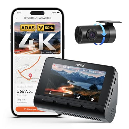 4K Dash Cam Front and Rear with STARVIS