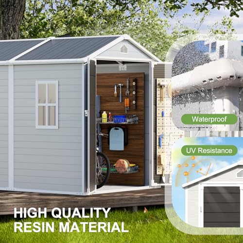 8x6 FT Large Resin Storage Shed