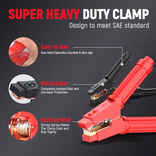 0 Gauge 30FT Jumper Cables Heavy Duty Booster