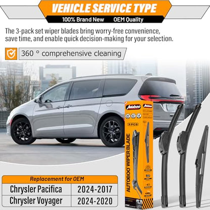 Windshield Wiper Blade Replacement for Chrysler Pacifica Voyager