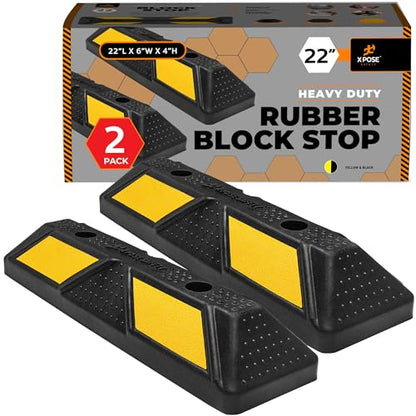 22" Heavy Duty Rubber Parking Stopper (2 Count)