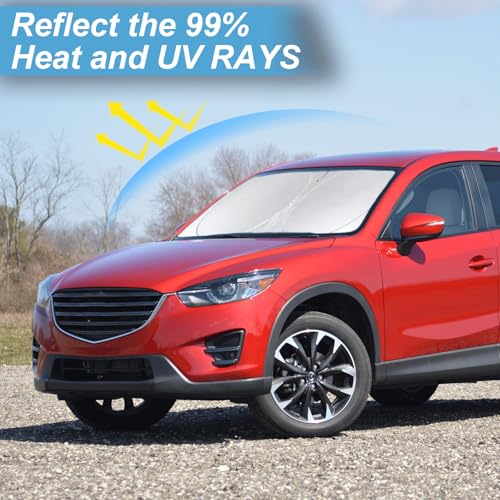 Windshield Sun Shade Compatible with 2024 2023 2022 2021 2020 2019 2018 Mazda CX5 CX