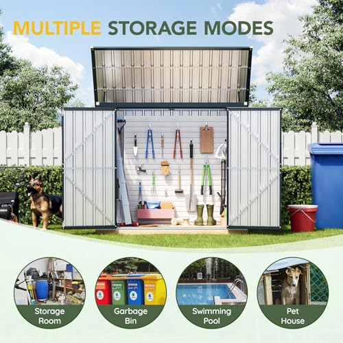 6 x 3 FT Trash Can Storage Shed with Lift