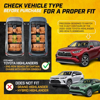 JustFit™ 3D All Weather Floor Mats for Toyota Highlander 2020