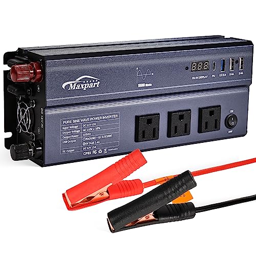 1000W Pure Sine Wave Power Inverter12V DC to 120V AC Converter