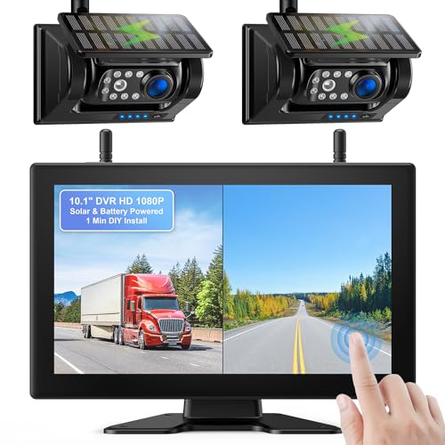 10" HD 1080P Magnetic Solar Wireless Backup Camera 1 Min DIY Install