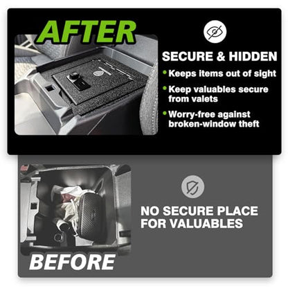 for 2026 2025 2024 Ford Ranger Center Console Safe Gun Safe Vault Hidden Console Storage LockBox Anti