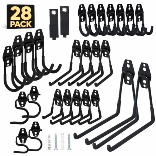 28 Pack Steel Heavy Duty Garage Hooks Storage Hooks with Anti (28 Count)