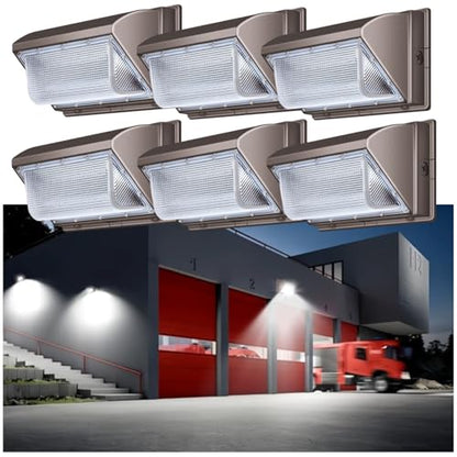 120W 6 Pack LED Wall Pack Light for Warehouse Garage Building (6 Count)