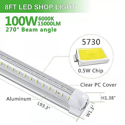 4Pack 8FT LED Shop Light Garage Lights (4 Count)