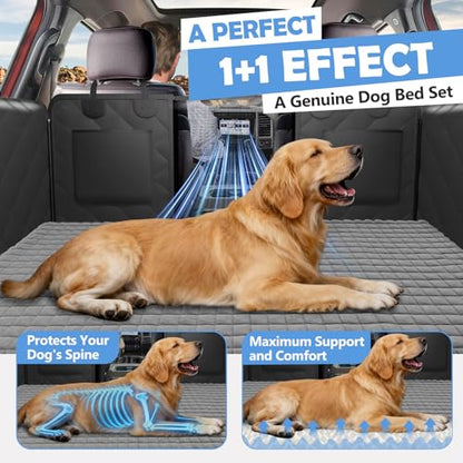 Truck Hard Bottom Dog Back Seat Cover with Egg Crate Foam Bed