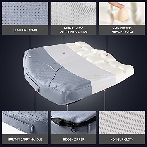 Leather Car Memory Foam Heightening Seat Cushion for Short People Driving