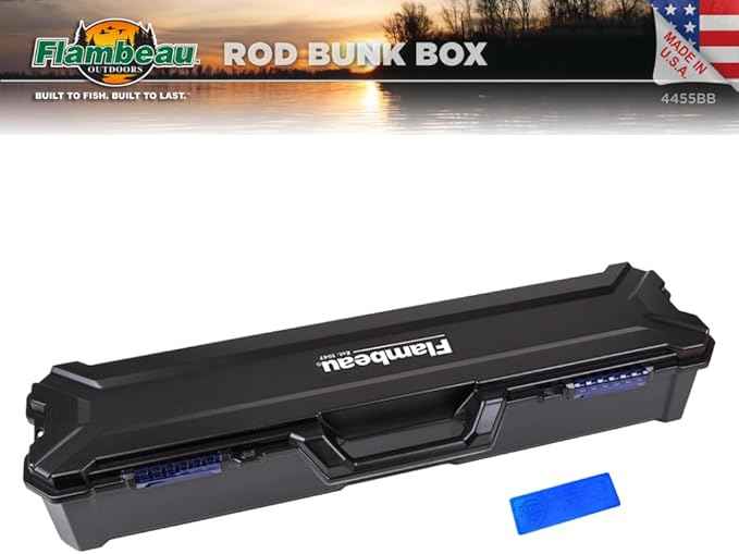 Flambeau Outdoors 4455BB Rod Bunk Box, Portable Fishing Rod Storage, Black