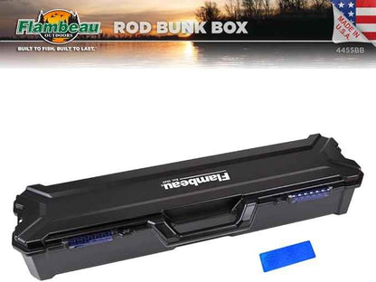 Flambeau Outdoors 4455BB Rod Bunk Box, Portable Fishing Rod Storage, Black