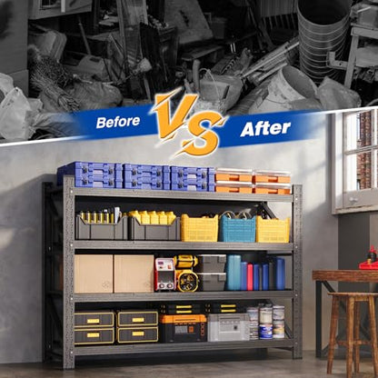 60" W Storage Shelves 5000lbs Garage Metal Shelving Heavy Duty Garage Shelves Adjustable Storage Shelves for Industrial