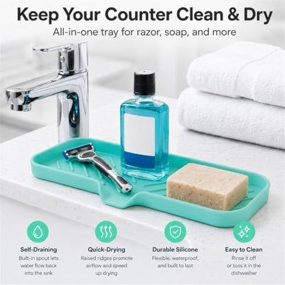 Silicone Soap Dish with Drain Spout