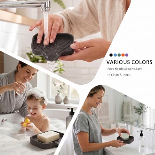 Silicone Soap Dish with Drain Spout