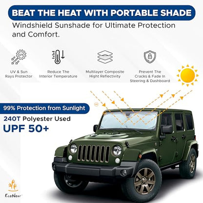 Jeep Windshield Sun Shade for Jeep Wrangler