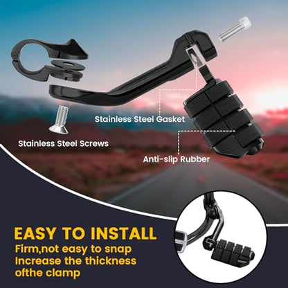 1.25" Highway Pegs Long Angled Pegs Adjustable for Harley Davidson Touring Road King Road Glide Street Glide Electra Glide Dyna Sportster Softail 1 1