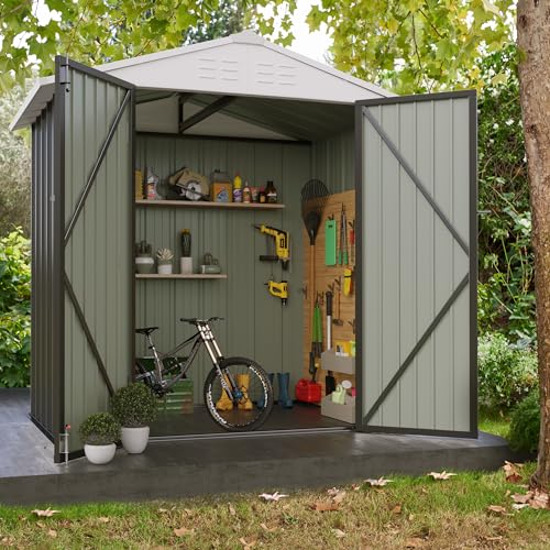 Metal Outdoor Storage Shed 6 x 4 FT Metal Shed with Lockable Door