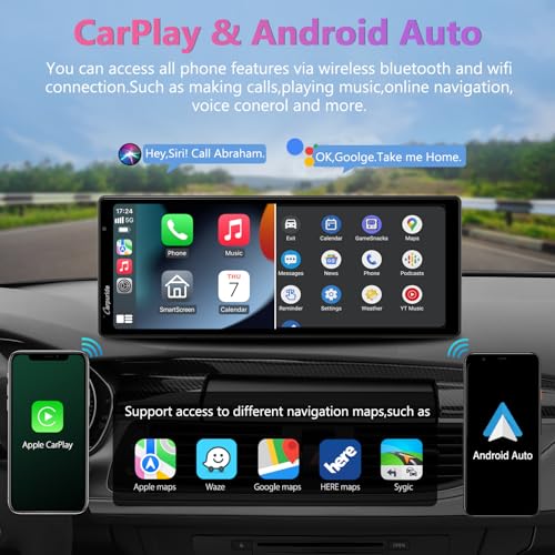W903 Portable Carplay & Android Auto with Dash Cam