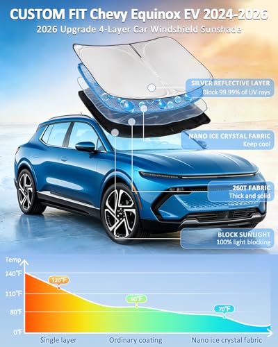 for Chevrolet Equinox EV SUV 2024 2025 2026 Windshield Sun Shade