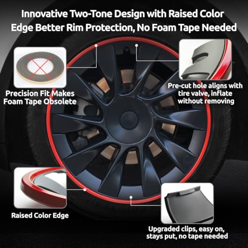Wheel Rim Protector for Tesla Model Y 20 Inch Induction Wheels All (4 Count)