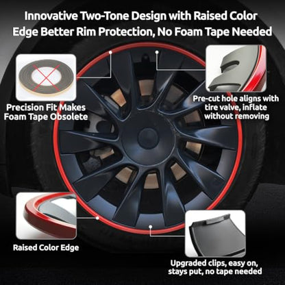 Wheel Rim Protector for Tesla Model Y 20 Inch Induction Wheels All (4 Count)