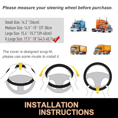 XL Comfy Grip Steering Wheel Cover for Semi Truck 18 Inch