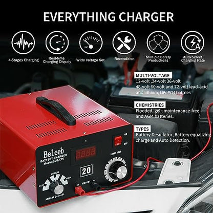 C20 Adjustable Battery Charger 12V 24V 36V 48V