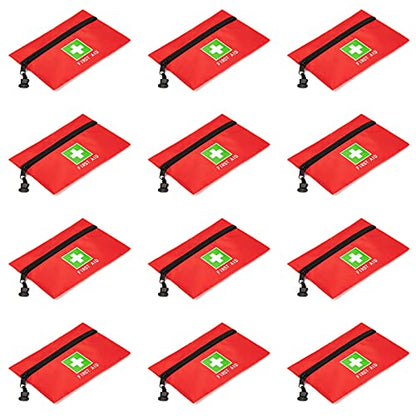 Red Emergency Bag First Aid Small Empty Travel Rescue Pouch First Responder Storage Medicine Pocket Bags for Car Home Office Kitchen