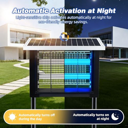 Solar Bug Zapper Outdoor for 2000 sq.ft with 13FT Extension Cord