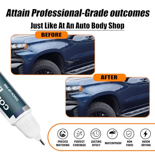 GXP/WA136H Lakeshore Blue Metallic) Touch Up Paint Compatible with Chevrolet, Car Paint Pen Scratch Repair Two-In-One Touch Up Paint, Premium Car Scratch Remover for Deep Scratches