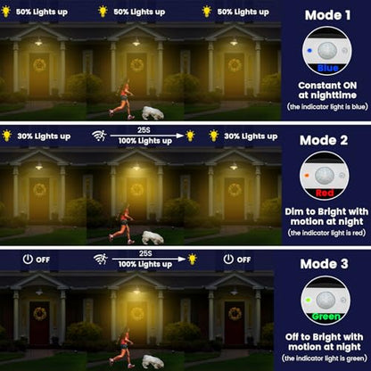 Solar Barn Light Outdoor Aluminum 3 Modes Remote (2 Count)