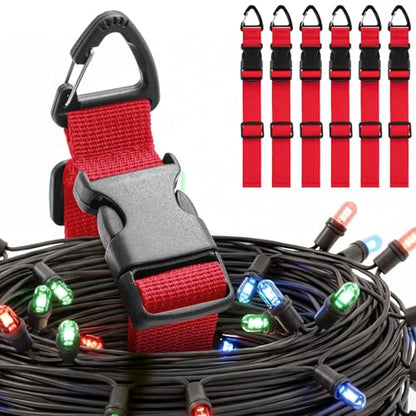 6 Pack Adjustable Extension Cord Holder Straps (6 Count)