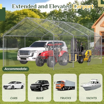 Carport 13x20 Ft Heavy Duty Carport with Roll